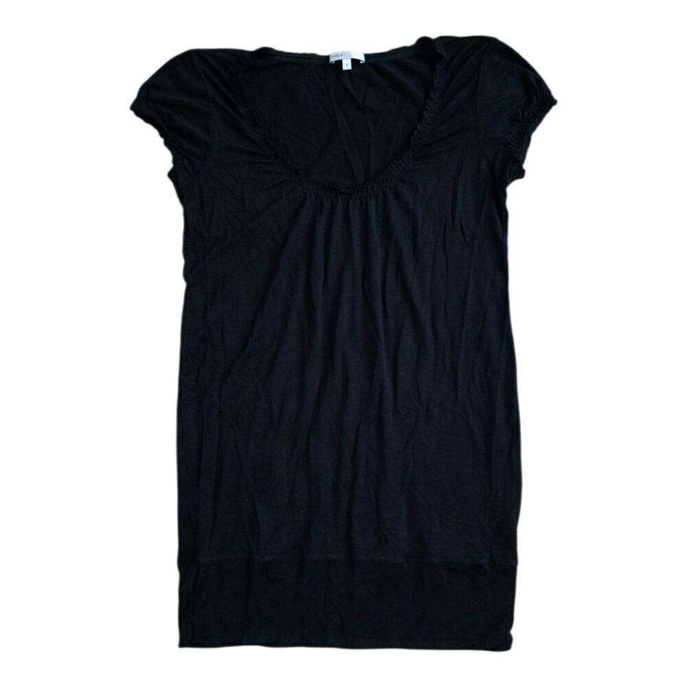 Vince Black Mini Jersey Knit Scoop Neck Tunic Dress S